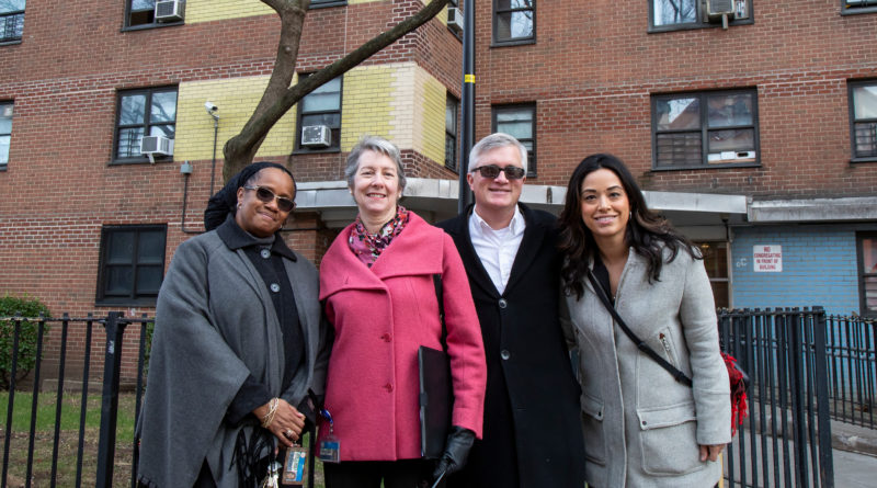 Touring new security enhancements at Gompers Houses