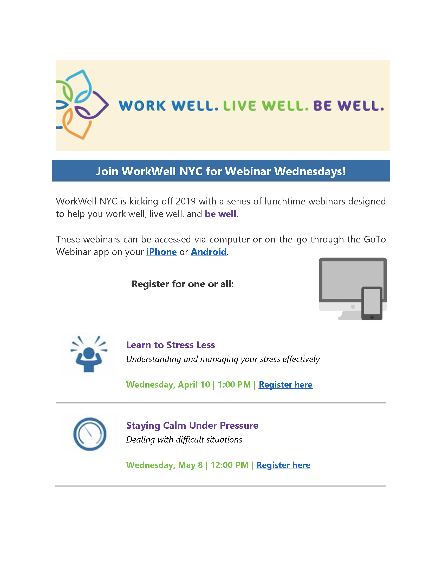 WorkWell webinars