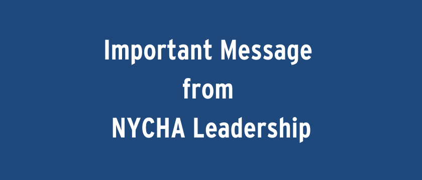 Message from NYCHA Leadership
