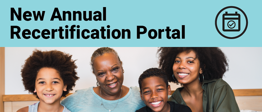 New annual recertificaiton portal
