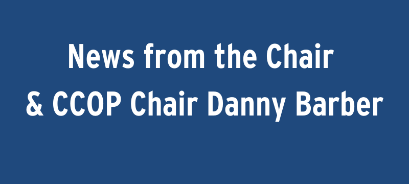News from the Chair and CCOP