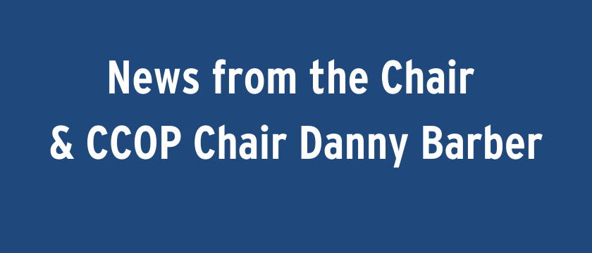 News from the Chair and CCOP