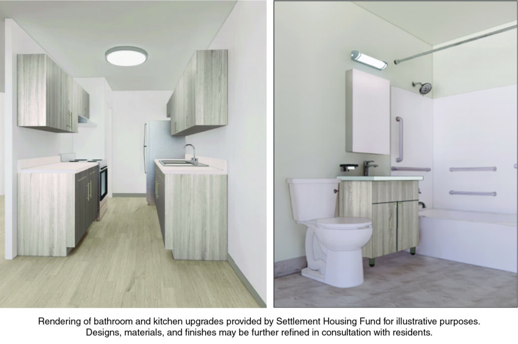 Rendering of bathroom and kitchen renovations