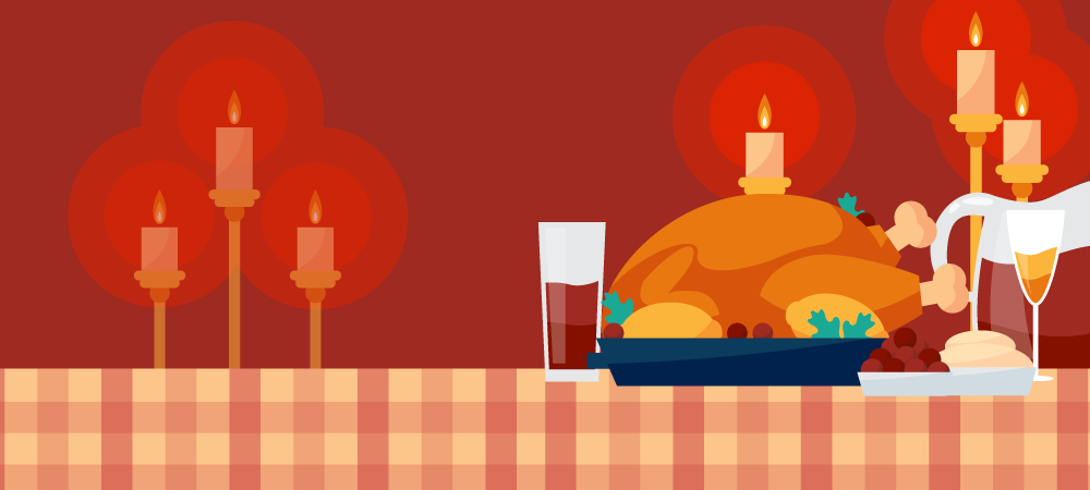 Holiday dinner table