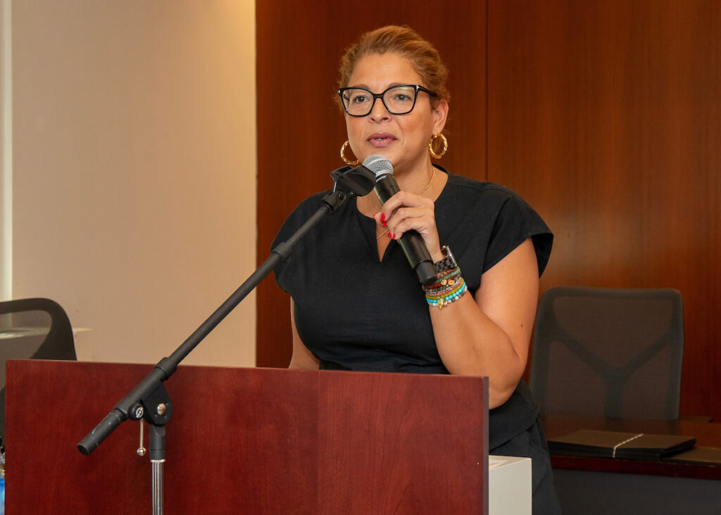 woman at podium