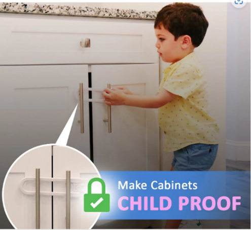 Child-proofed cabinets