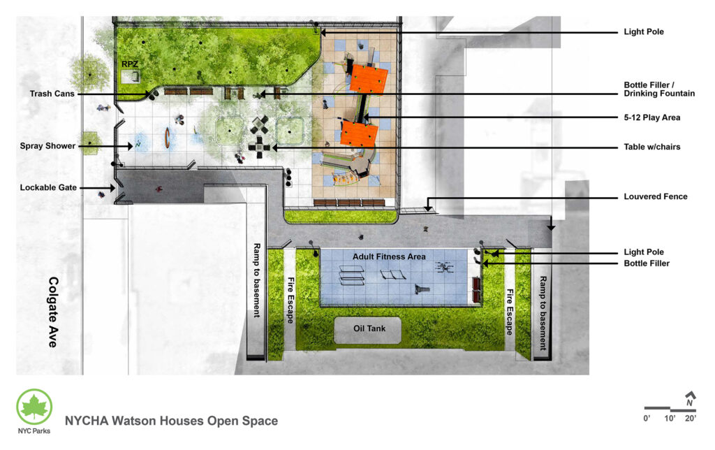 Image of layout or Watson Houses Open space Construction