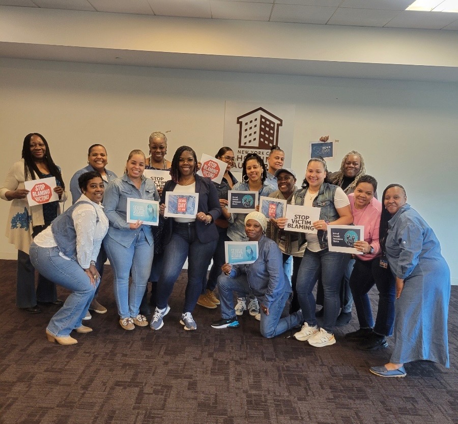 Image of NYCHA employees who attended Denim Day in the Bronx