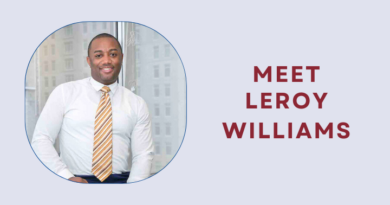 headshot of a man with text Meet Leroy Williams