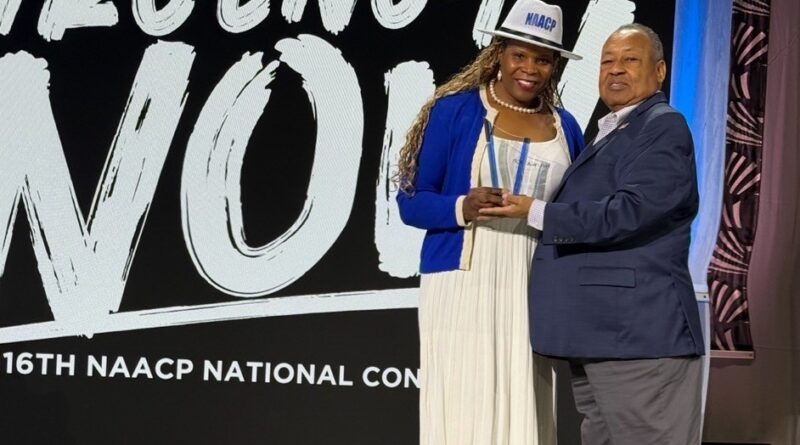 man and woman on stage