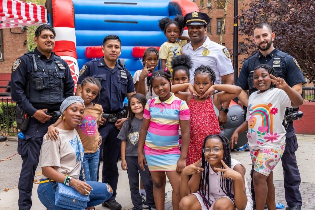 officers with children