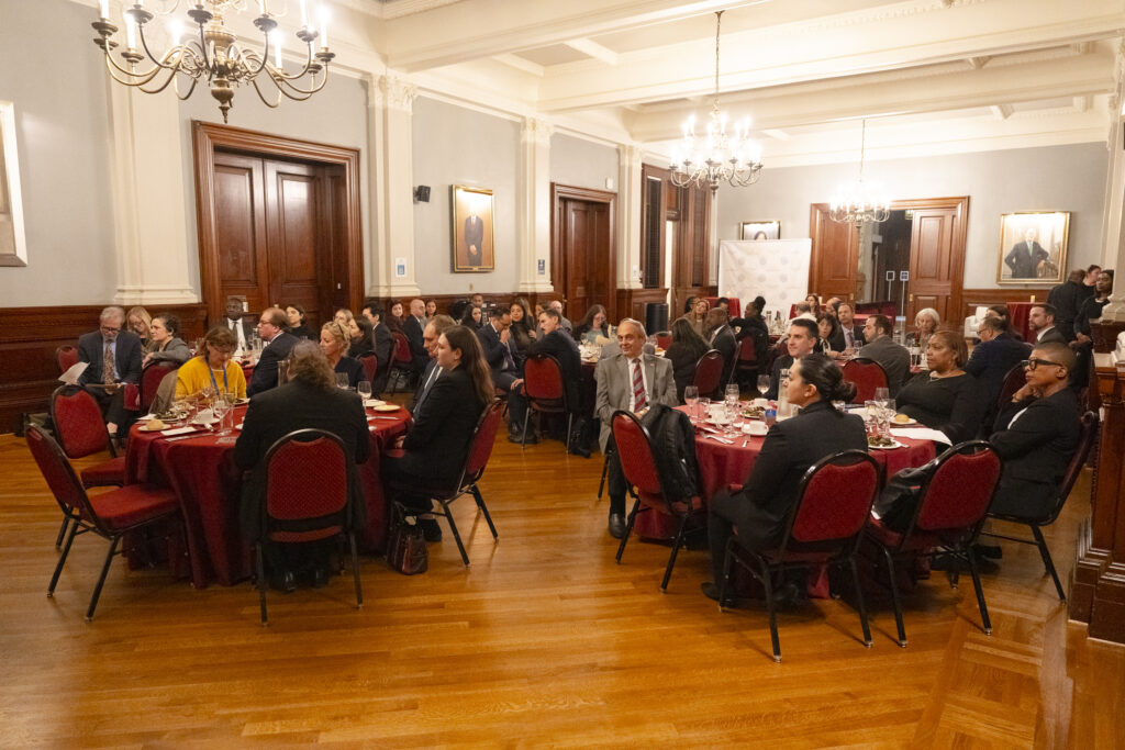 Law Dept Sept 29 event - shot of the audience listening to LBH.