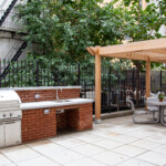 New barbecue and seating area New barbecue and seating area