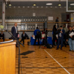 Kerri Jew, NYCHA Executive Vice President and Chief Administrative Officer, delivering the opening remarks. Procurement fair