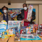 St. Nicholas Houses resident leaders prepare for a toy drive they hosted at the development.