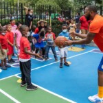 Young residents from any NYCHA development are allowed to play in the boys and girls league. Junior Knicks coaches