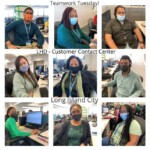 Customer Contact Center staff in Long Island City observing Teamwork Tuesday. Customer Contact Center Long Island
