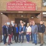 Senior staff site visit and walk-through at Stapleton Houses